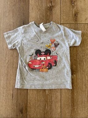 Rabbit Skins 2T Halloween Lightning McQueen Cars Mickey Mouse ears tee